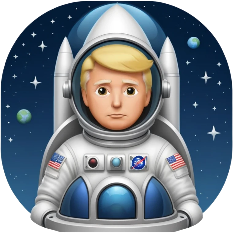 trump on rocket  emoji