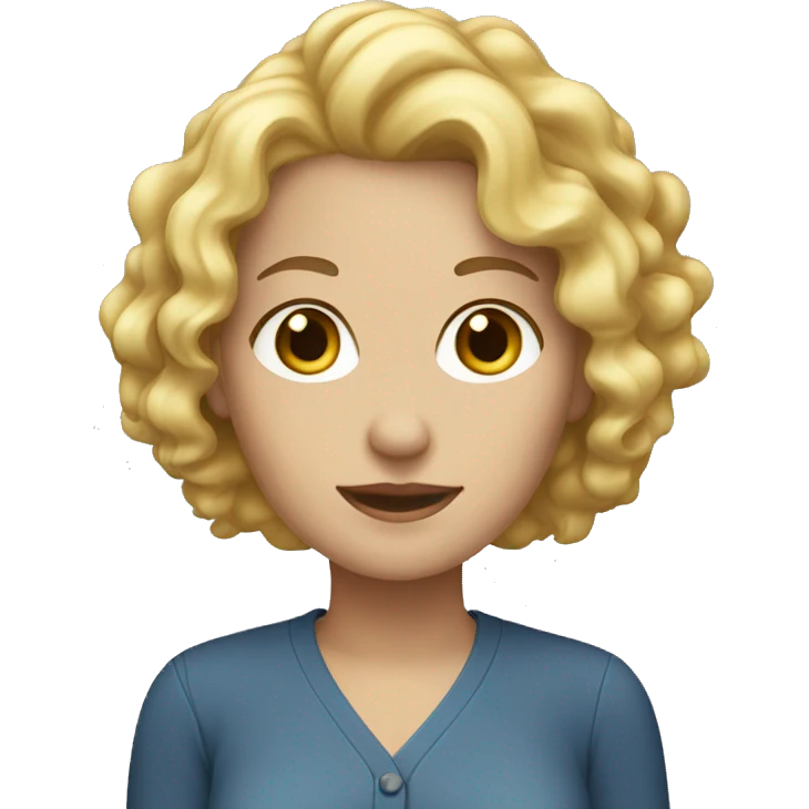 A white woman with curly blonde hair emoji