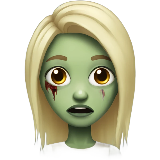 Zombie girl with blonhaird hair emoji