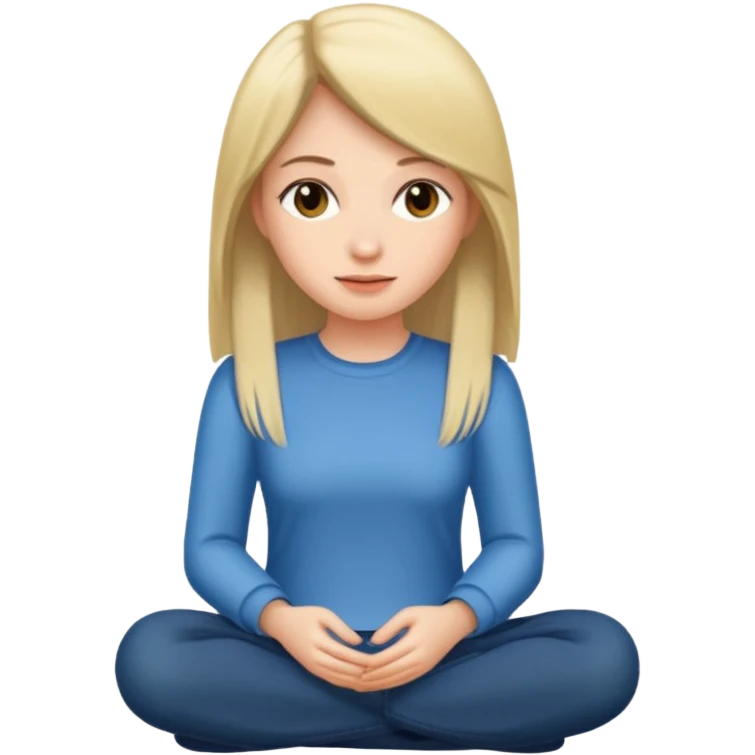 Mulher de cabelo liso sentada emoji