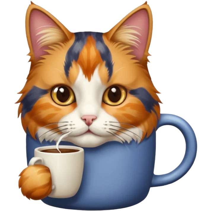a cat drinking coffee emoji