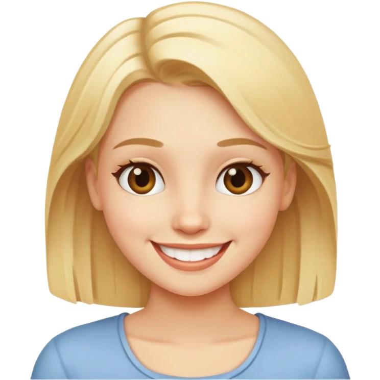 Blond girl smiling emoji