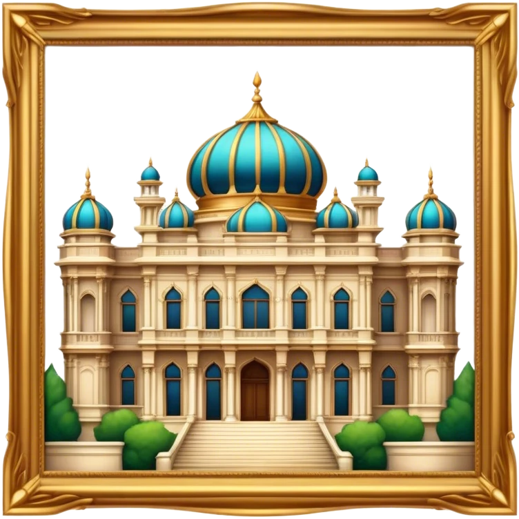 Cinematic Realistic Grand Palace Landmark Emoji, showcasing opulent palace architecture rendered with rich textures and regal, dynamic lighting. emoji