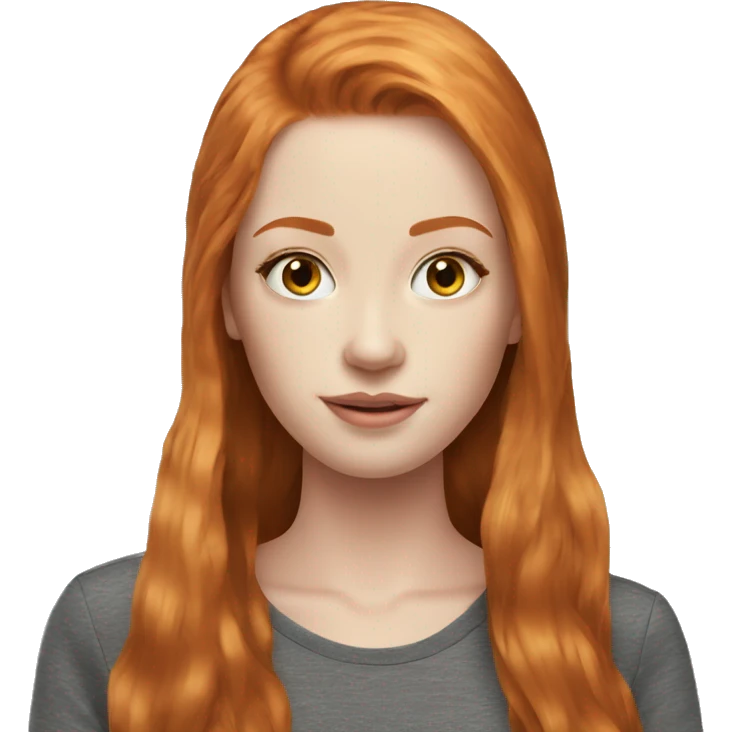 beautiful top model ginger girl long hair emoji