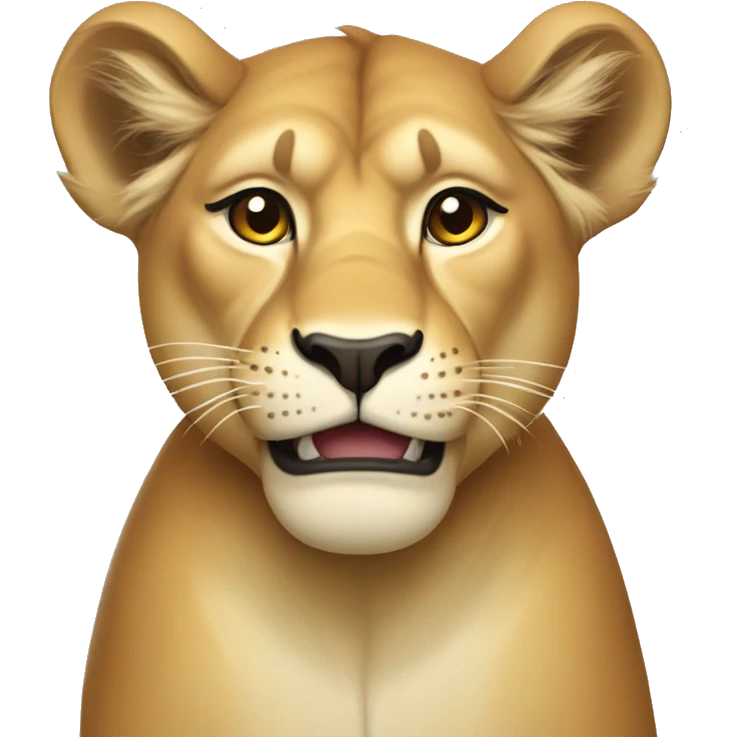 Lioness emoji like apple software more cartoon and a little more serious emoji