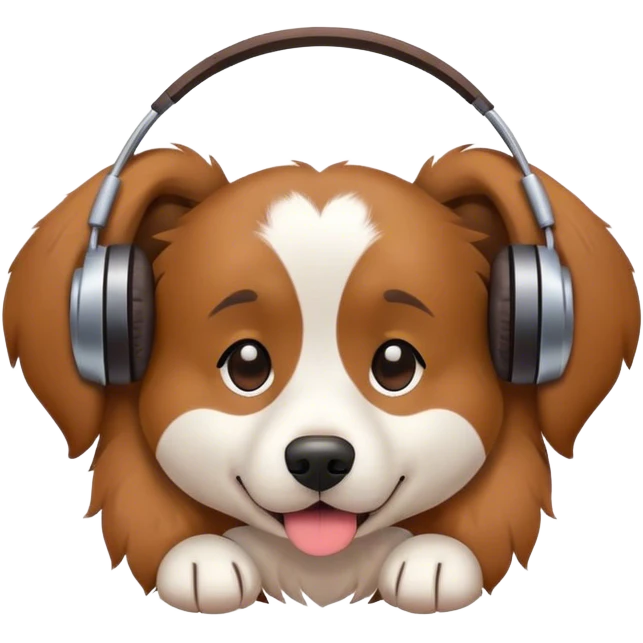 chien qui écoute la musique emoji