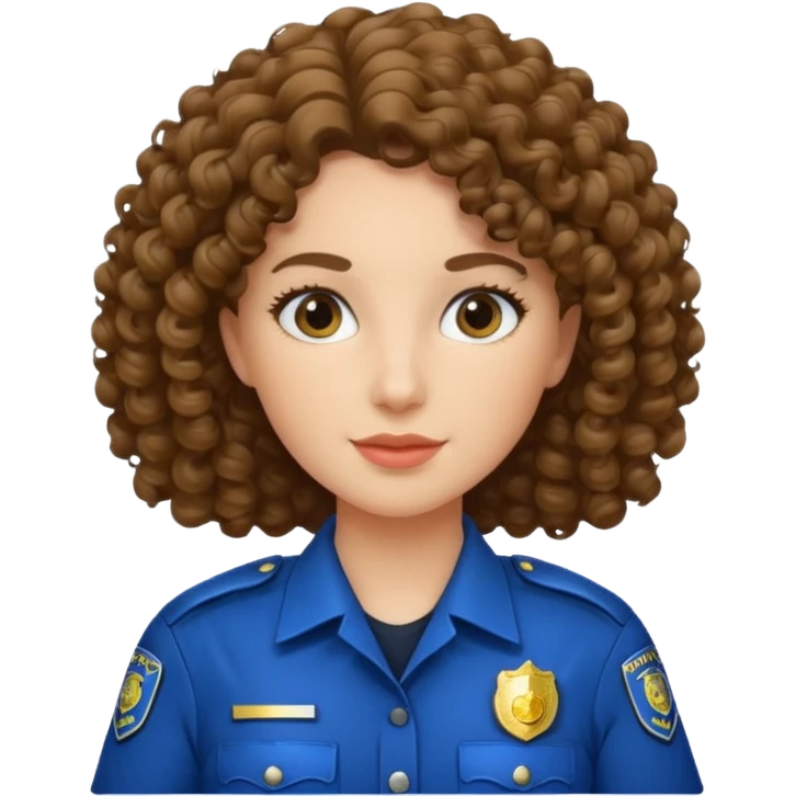 chica policia,con rulos emoji