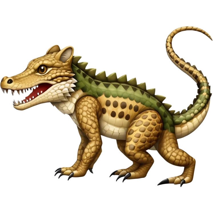 Crocodile-Bobcat-Fakémon-hybrid-creature with a long muzzle, full body emoji
