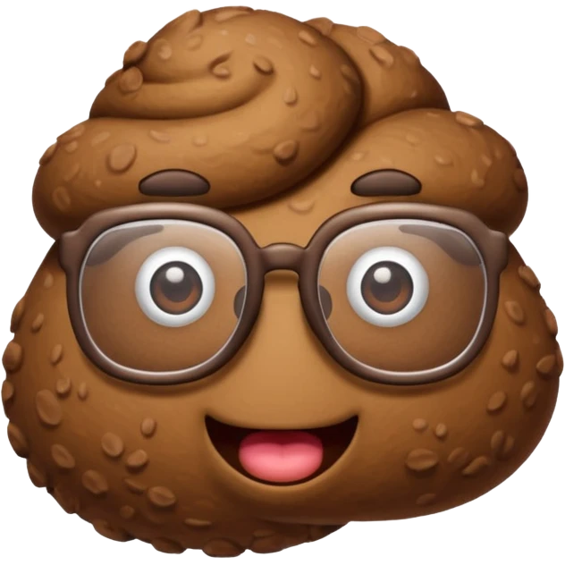 A poop (excrement) with glasses emoji
