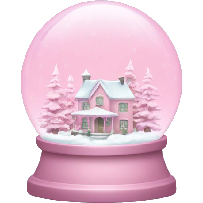 Pastel pink snow globe emoji