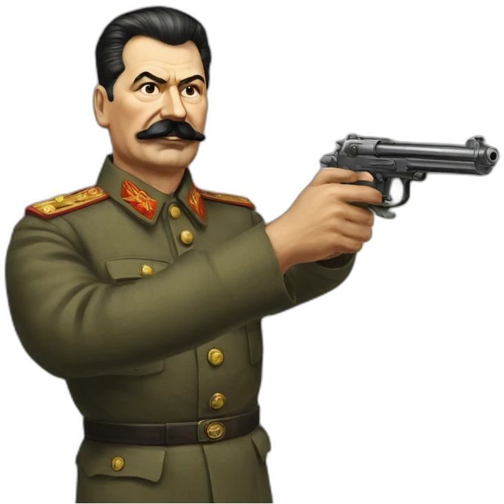 Stalin holds a gun in his hands emoji