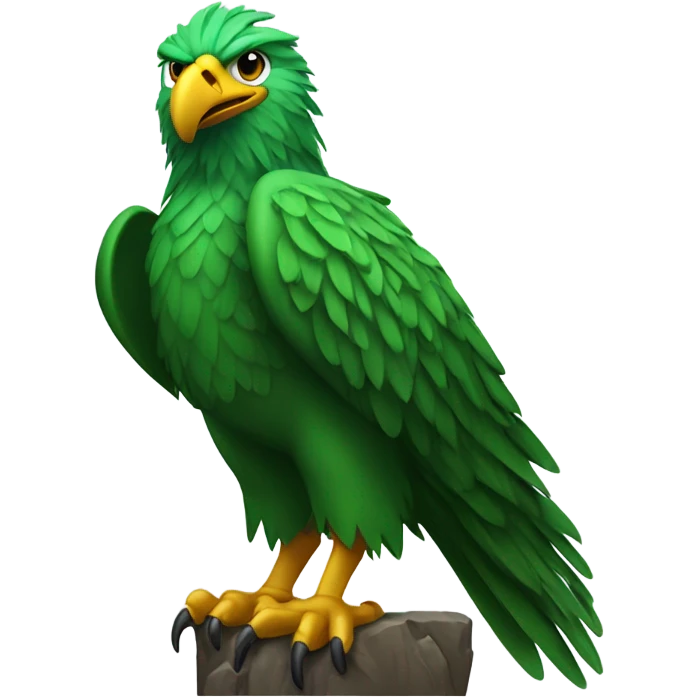 Green eagle cawing emoji
