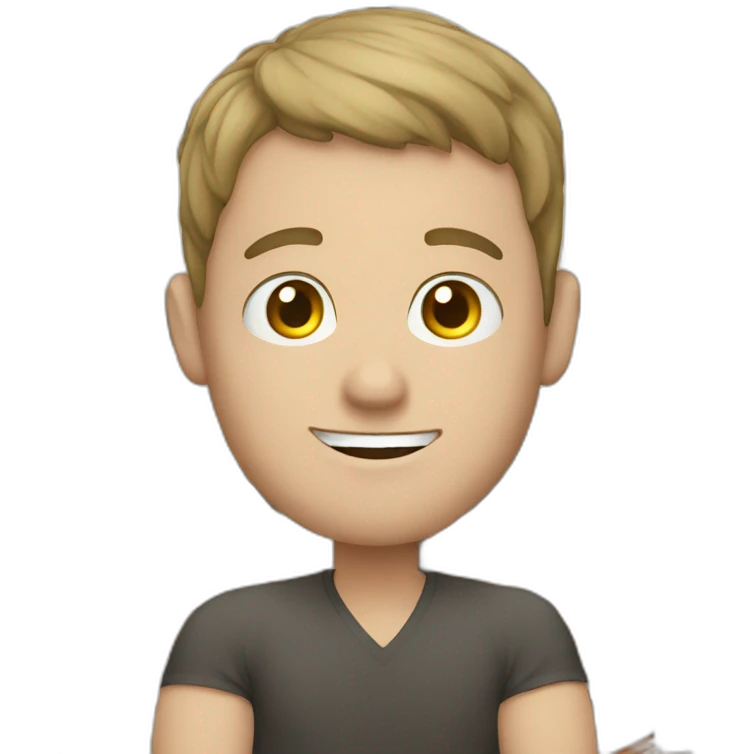 white guy and books emoji