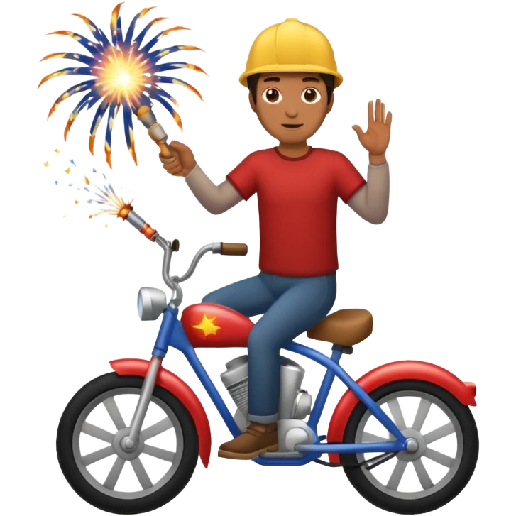 Man riding firework emoji