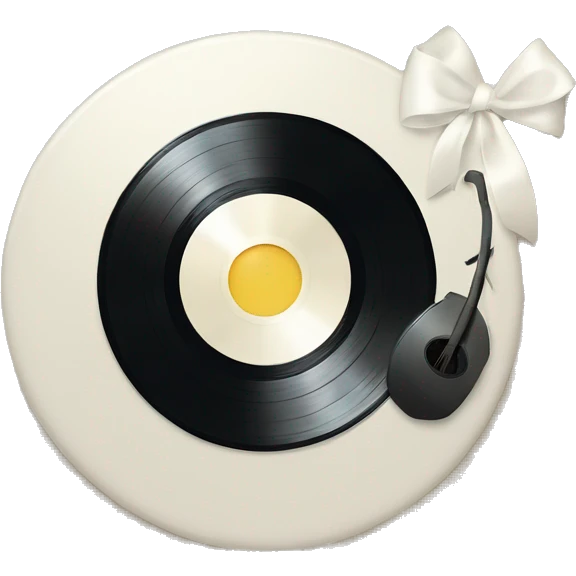 vinyl record with white bow emoji
