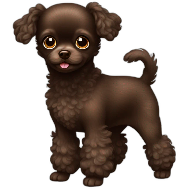 dark brown toy poodle chihuahua dog emoji