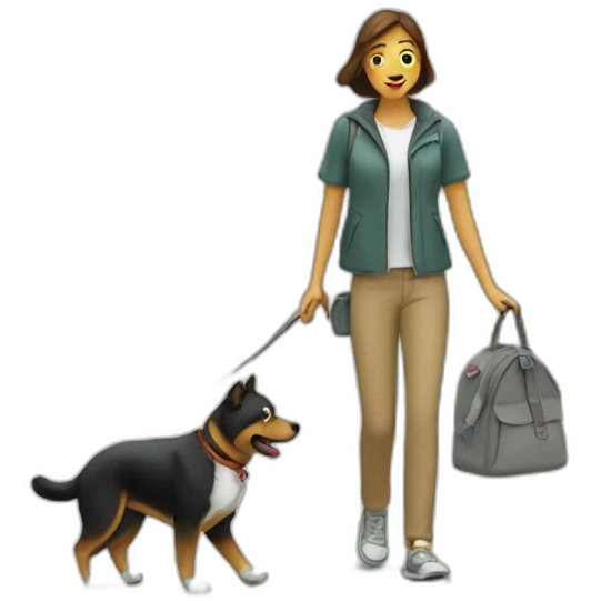 break for lunch and walking dog emoji