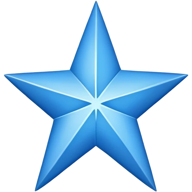 create a emoji of a star shape structure with 13 sides and inside it there should be tick mark in black color and the star should be in blue color emoji