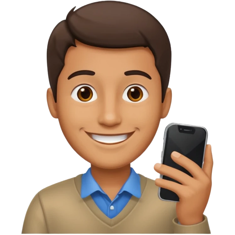 a man using  mobile phone emoji