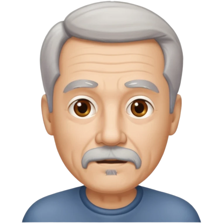70 year old man with goatee and thinning hair emoji