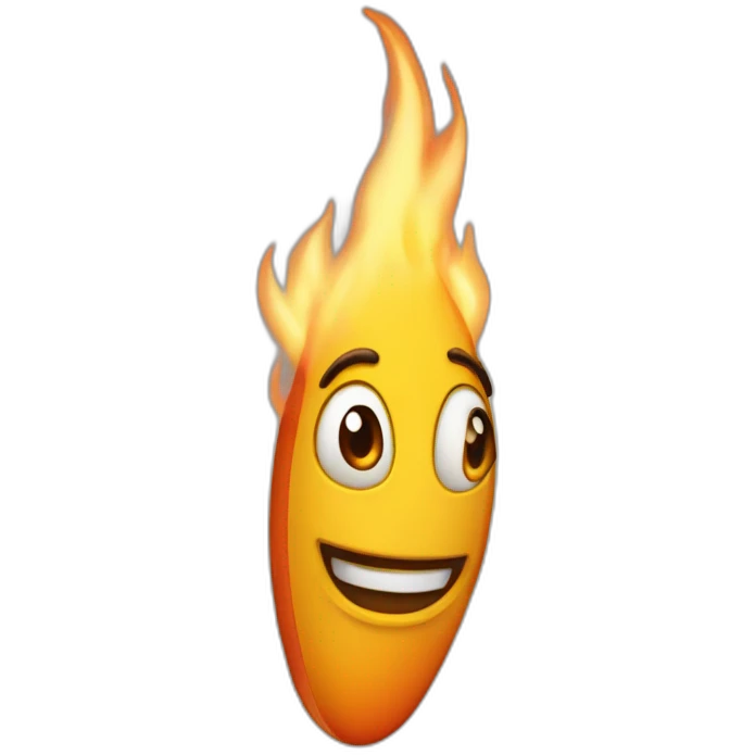 Una fuego con cara y una cremallera en la boca  emoji