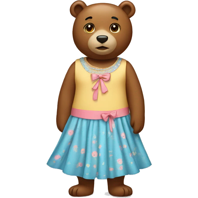 bear wearing a dress emoji