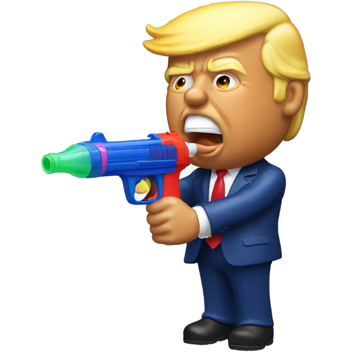 Donald trump sucking on a squirt gun emoji
