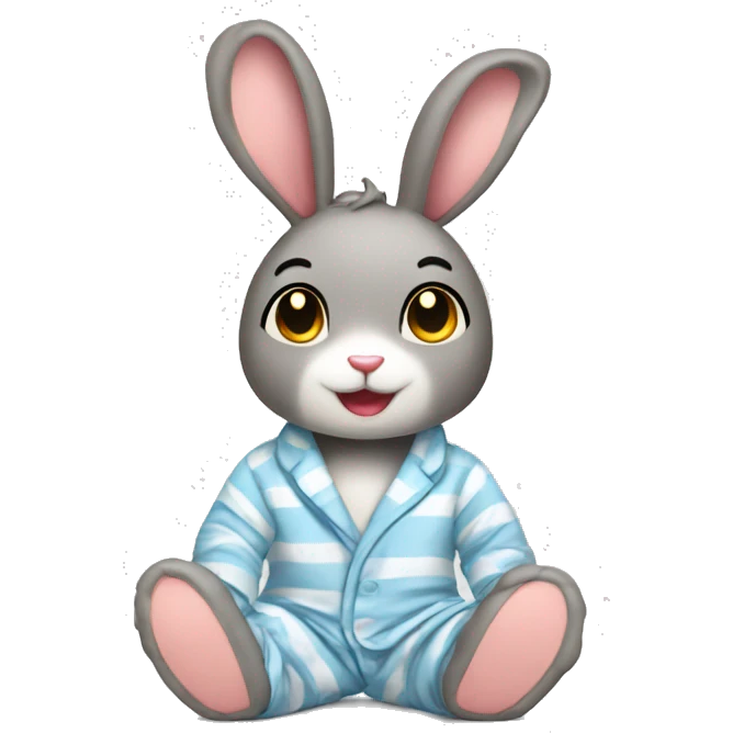 Cute pajama roller rabbit emoji