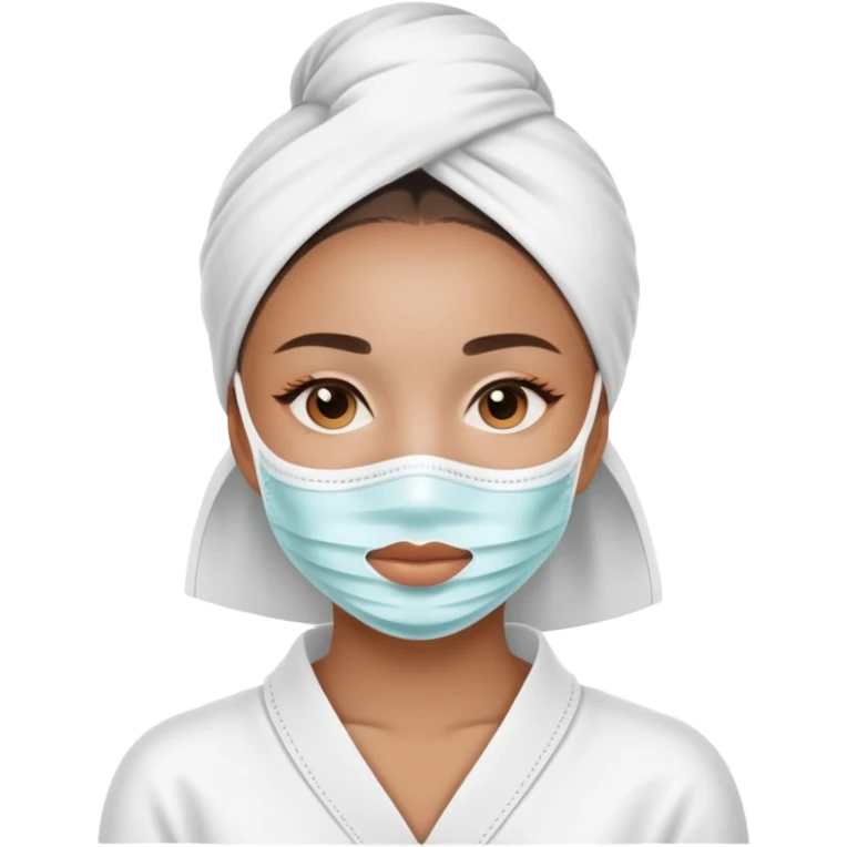 Girl wearing spa mask emoji