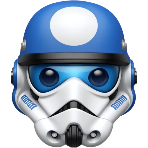 a blueberry wearing a black storm trooper helmet emoji