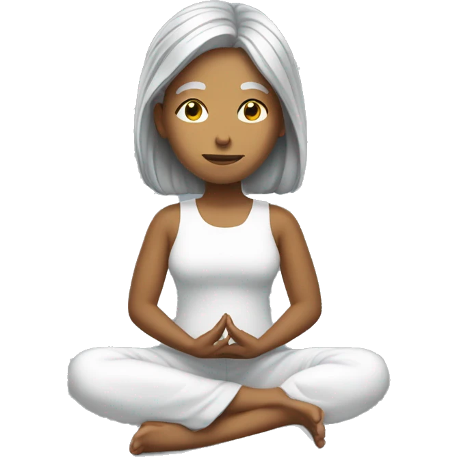 silver hair girl meditating emoji