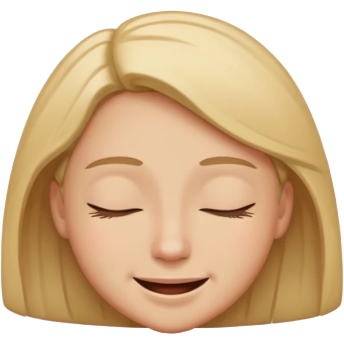 person smiling looking slightly down with eyes closed trying not to laugh  emoji