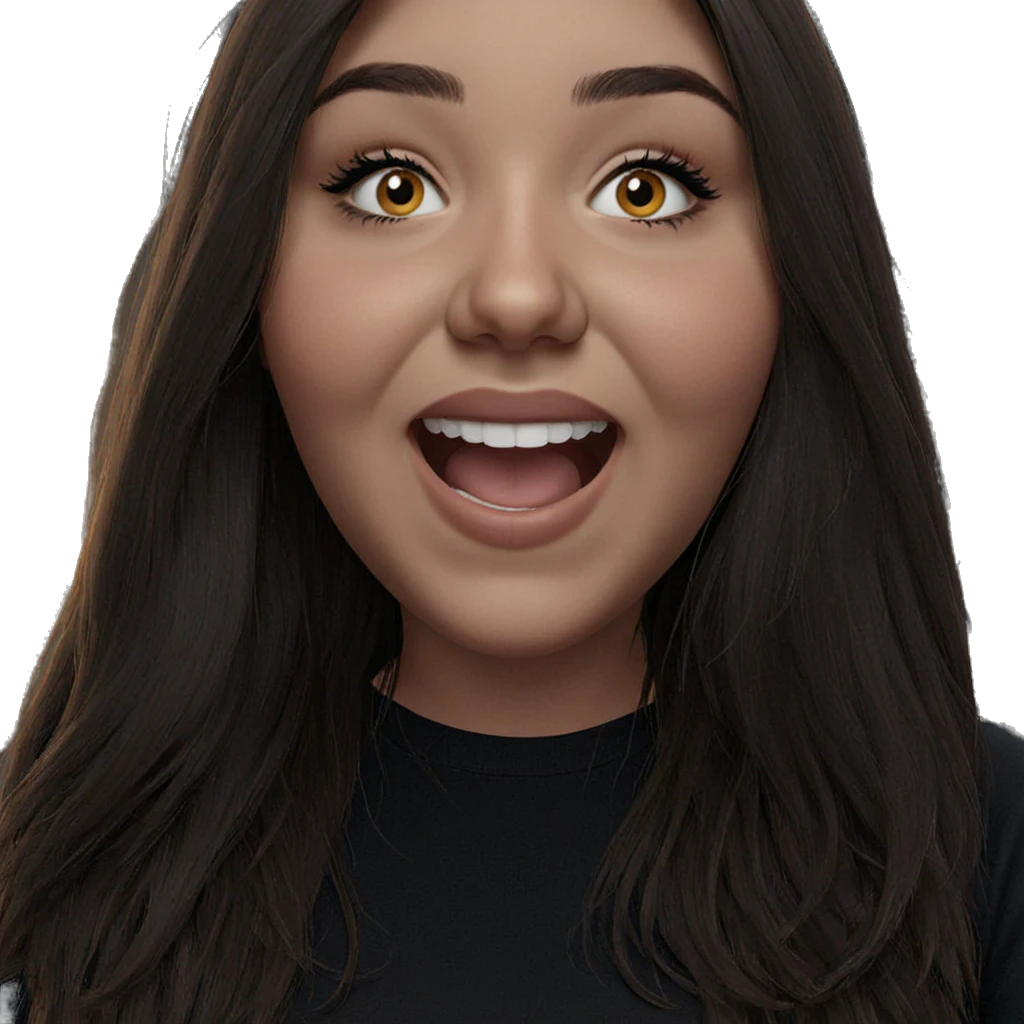 smiling girl with brown hair emoji