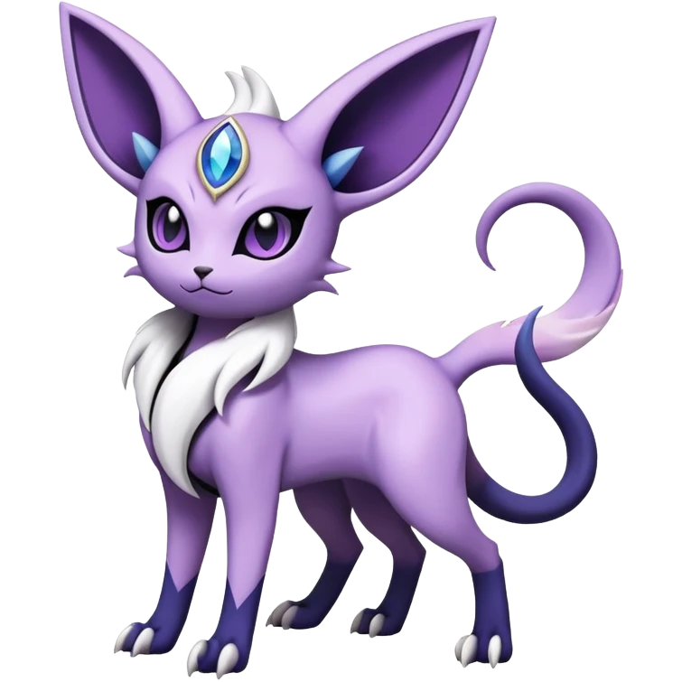 Shiny Exotic Badass Mysterious Gothic Espeon-Absol-Pokémon-Fakémon-hybrid-creature (full body) emoji