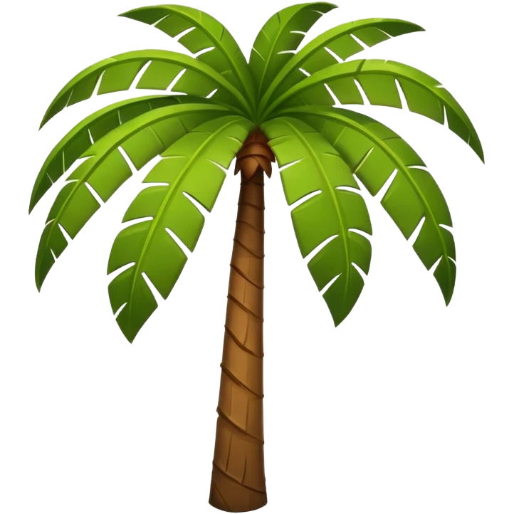 Palm Tree: cartoon flat body big leafs emoji