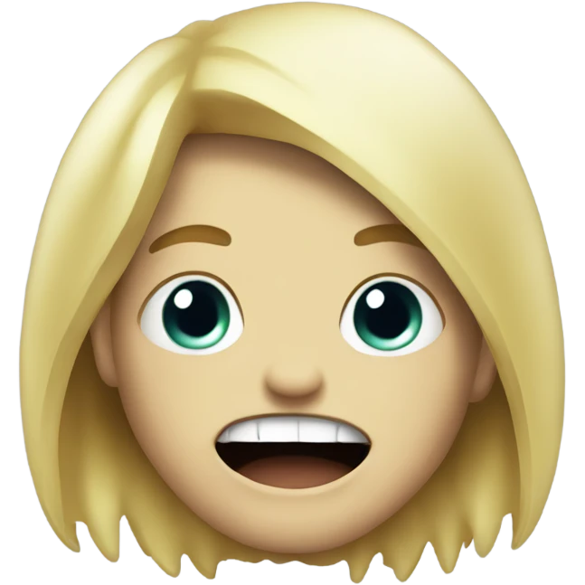 smiling blonde boy in horror disgusting monster emoji