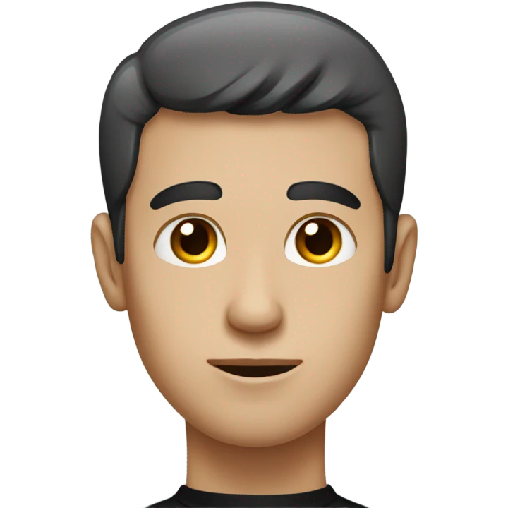 male portrait in black shirt skinny face emoji
