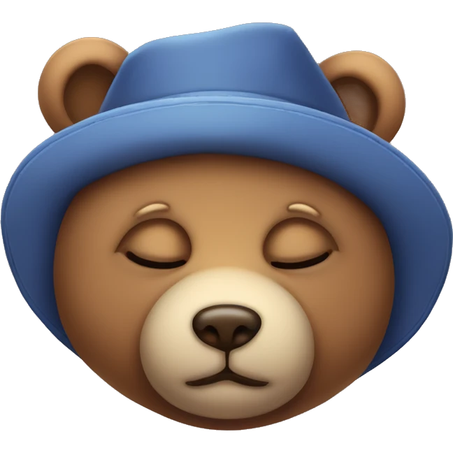 sleepy teddy bear with a night time hat  emoji