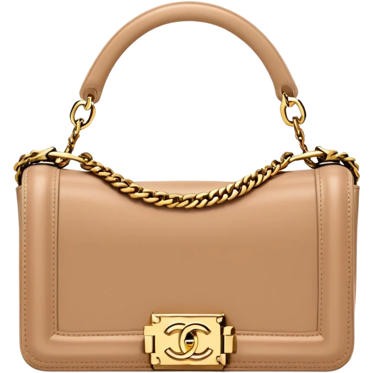 chanel le boy flesh color bag gold hardware emoji