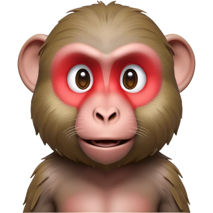 Cinematic Realistic Cute Baboon Portrait Emoji, Head tilted playfully and inquisitively, featuring a compact, sturdy build with a distinctly textured, expressive face characterized by bright, curious eyes and a subtly softened snout, rendered with realistic earthy detail and natural highlights, high shine, affectionate and spirited, styled with a touch of jungle whimsy, soft glowing outline, capturing the essence of a mischievous yet endearing baboon that appears ready to leap playfully out of the screen! emoji