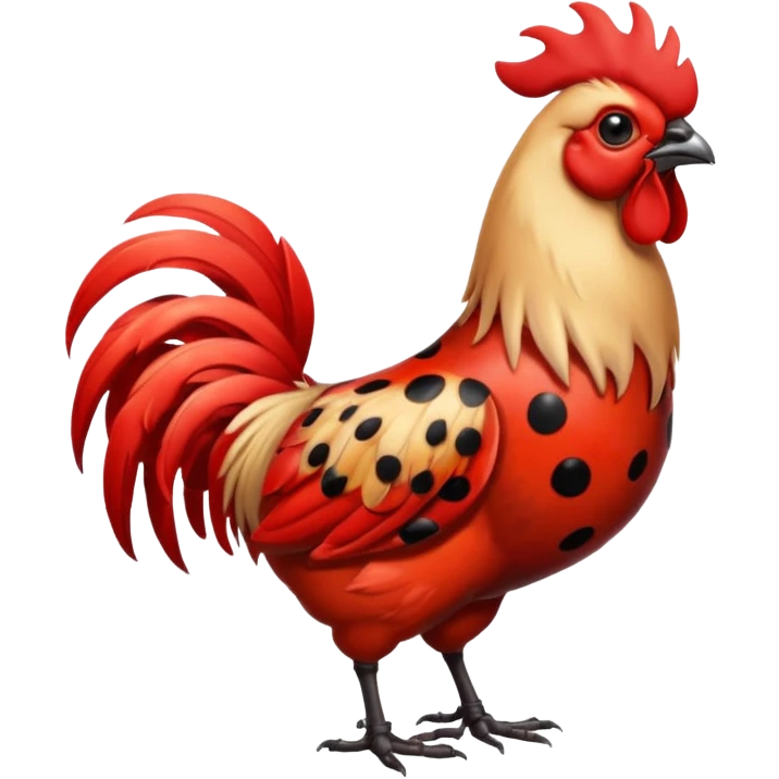 Lady bug and a rooster emoji