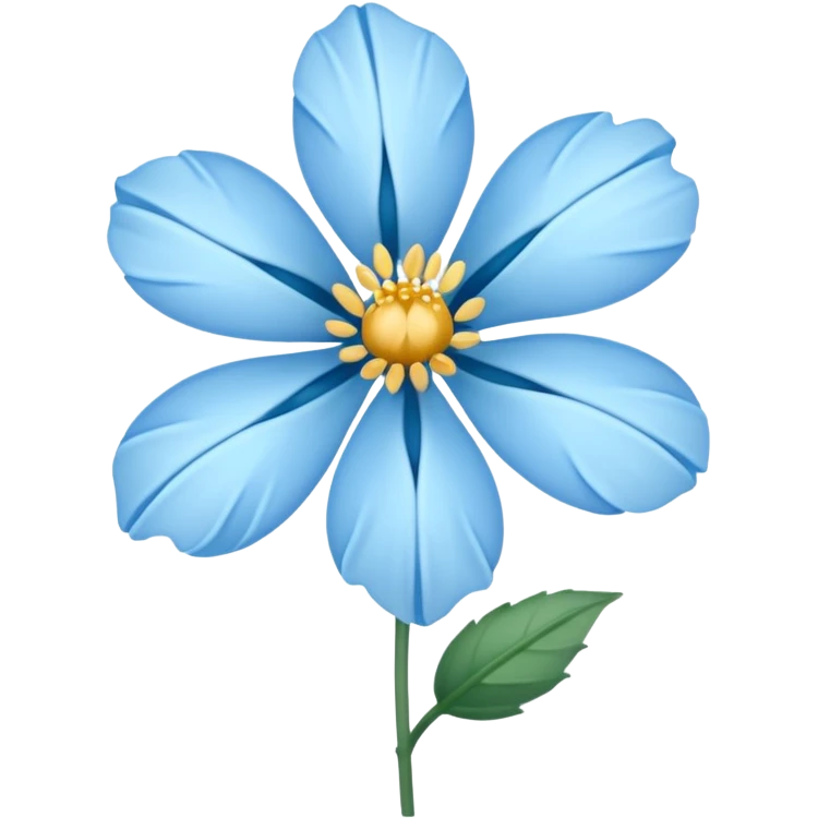 light blue flower bleeding emoji