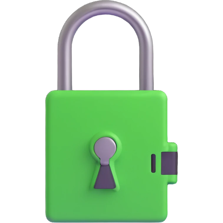 small green lock, minimal design emoji