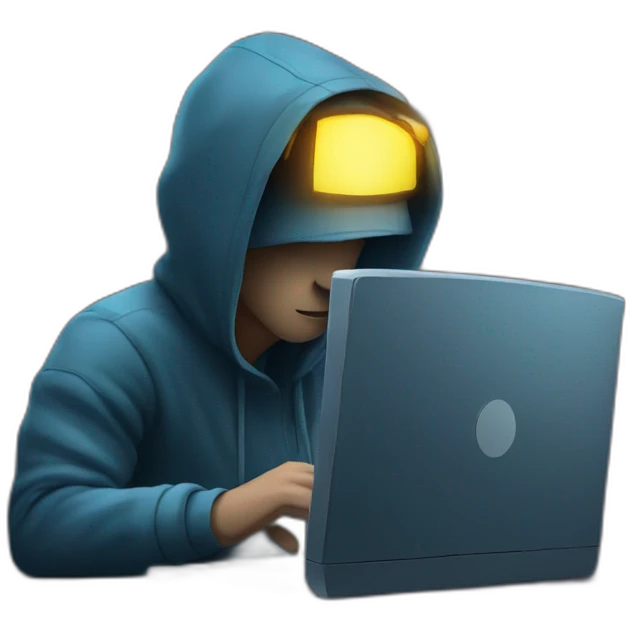 Hacker on computer at night emoji