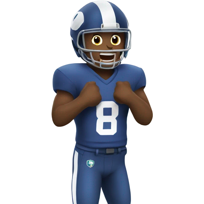 Football player putting seatbelt on emoji