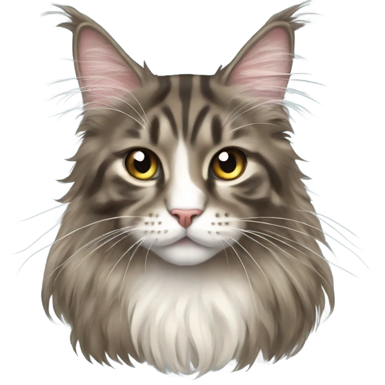 Maine Coon girl with bow emoji
