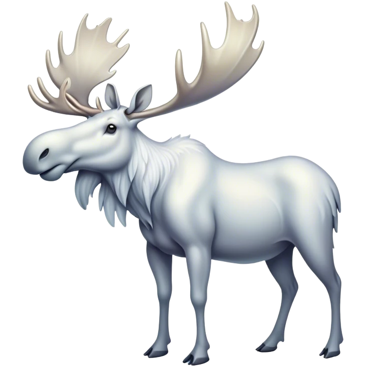 mystical and ethereal large white moose emoji