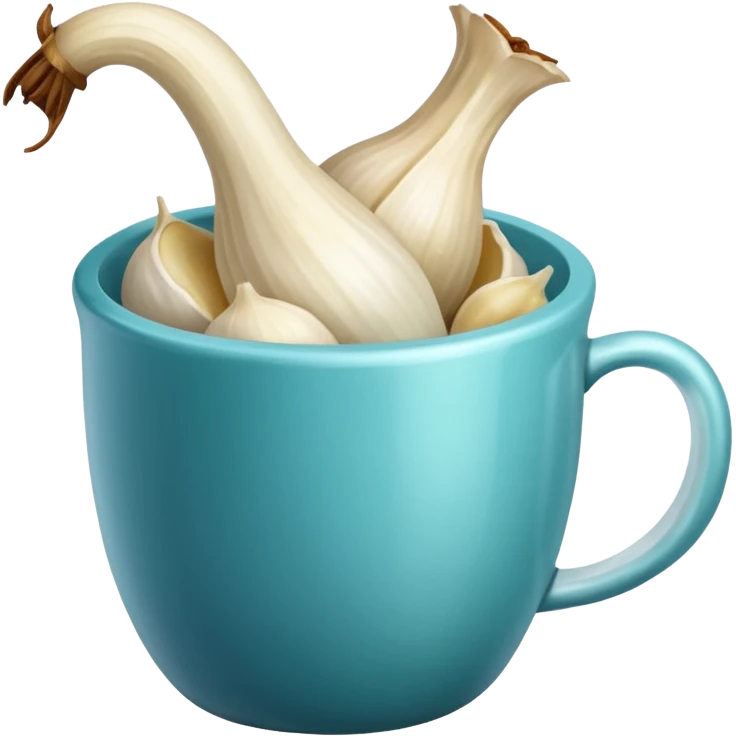 individual peeled garlic clove in a cup emoji