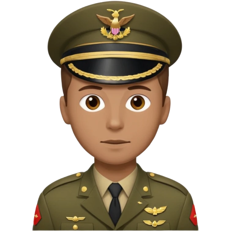 male soldier brown hair style emoji