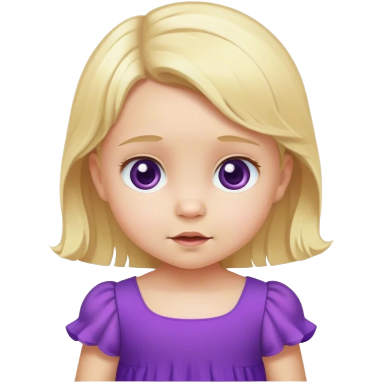 purple dress blond  baby girl  emoji